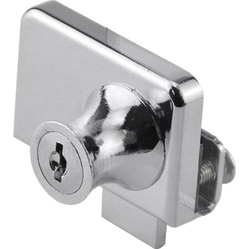 SHGO HOT-407 Single Double Door Glass Lock Showcase Cabinet Push Sliding Locks for Wine Cooler Furniture Hardware