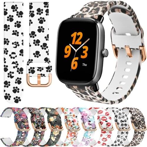 Fashion Printing Silicone Strap For Huami Amazfit GTS 2 Mini/Amazfit bip S Pop Pro eplacement Wristband Bracelet Accessories