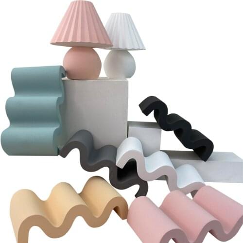 Nordic Home Decor Concrete Soap Holder Wave Cement Tray Mini Plate Dish Tray Jewelry Organizer Bathroom Table Decor