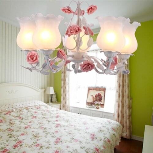 Led chandelier lighting lamp Iron Chandelier bedroom living room garden restaurant of European childrens room lamp