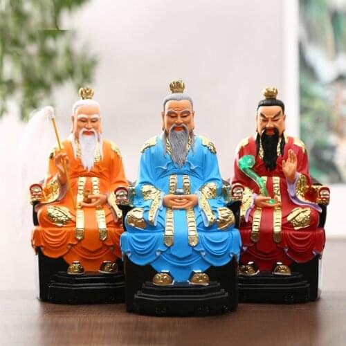 Taoism ZU SHI TAI SHANG LAO JUN YUAN SHI TIANZUN DAODE 3 Gods Temple HOME Altar protection Worship God BUDDHA FENG SHUI statue