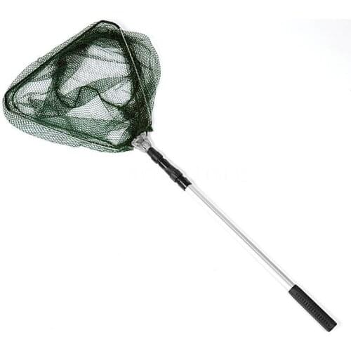 Triangular Telescopic Folding Fishing Landing Net 3 Section Extending Handle