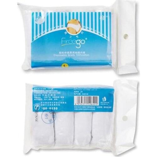 UNWE 4PCS/Pack Mens Disposable Purified Cotton Briefs Underwear 100% Cotton Underwear Travel Nonwoven Hotel Handy Panties