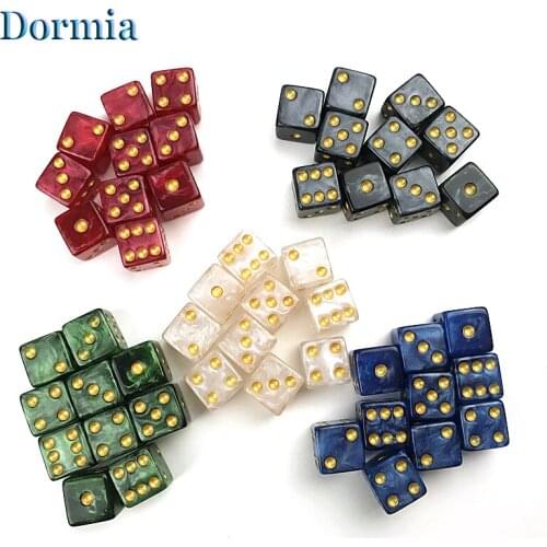 High Quality 10 Pcs/set Marble Effect Mini 12mm Dice ,for Drinking Game Casino Poker Table and Other Board Games