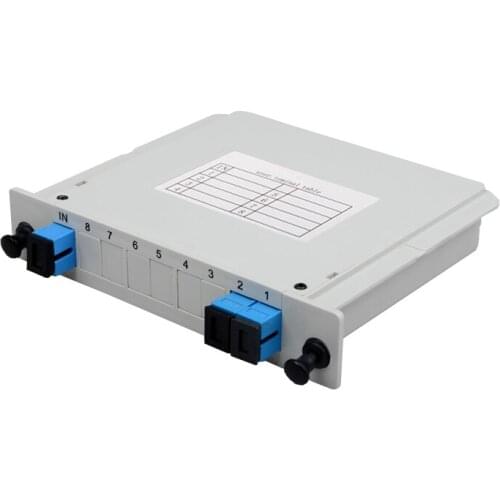 High Quality SC UPC 1X2 plc Fiber Optic Splitter FTTH Planar Wave Guide Optical Coupler Insert optical splitter