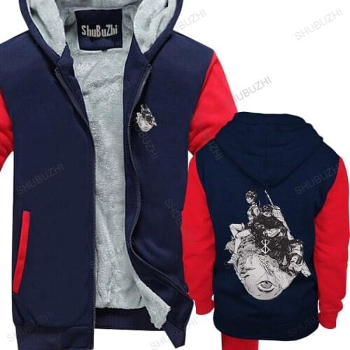 Funny Male Vintage thick hoody Berserk Costume Men Anime Unique Cartoon Harajuku Japanese Style hoody Hottest coat jacket