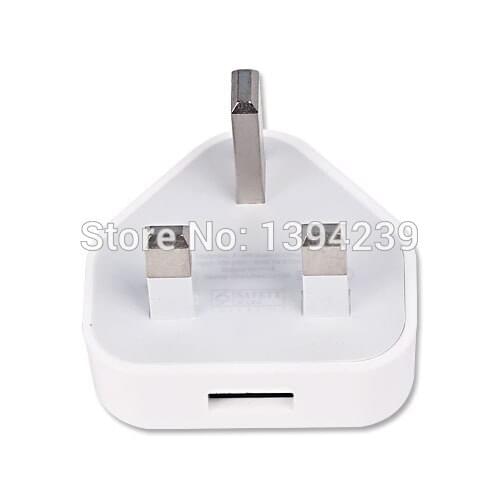 200pcs White Full 5V 1A UK Plug Wall Charger AC Adapter High Quality 1000MA USB Travel Adapter for iPhone 4 5 5s 6 6s 7 7plus
