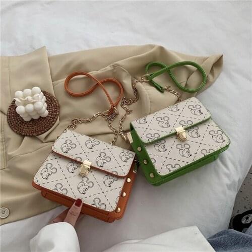 Disney cartoon female bag 2020 new simple summer Mickey print chain western style super fire one-shoulder messenger bag