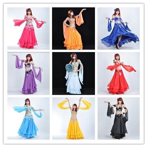 12 Colors 1 Piece Belly Dance Costume Accessories Arm Sleeves Wrist Adjustable Chiffon Sleeve Sequins Armbands 88 cm length