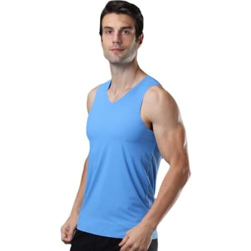 2021Summer New Mens Vest Ice Silk Breathable Quick-drying Running Sports Basketball Training Fitness Tank Tops Men Clothing