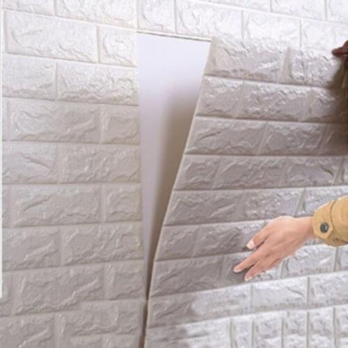 1pc/5pcs 3D Wall Paper Brick Wall Stickers Waterproof DIY Self-Adhesive Decor For Bedroom Kids Room Living Room Wallpaper Paper