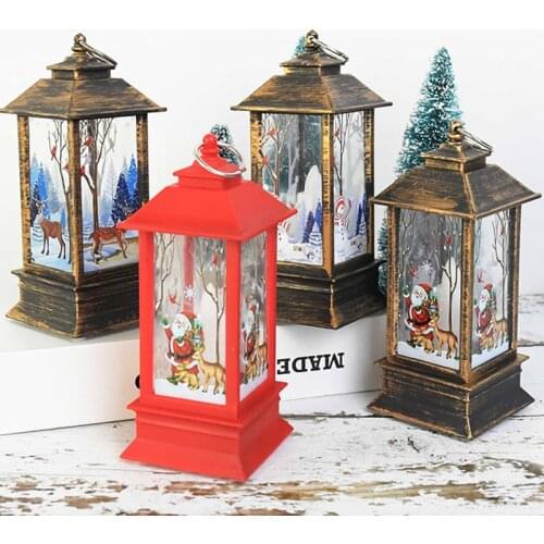 1pcs Christmas Decorations Christmas Candle With LED Tea Light Candles Christmas Tree Hanging Ornament Christmas LED Lantern