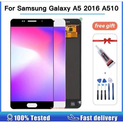 100% Test OLED adjustable LCD For Samsung Galaxy A5 2016 A510 A510F A510M A510FD LCD Display + Touch Screen Digitizer Assembly