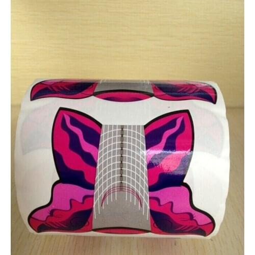 2015 newest -500pcs purple Nail Form Roll Art Tip Extension Forms for Acrylic UV Gel butterfly Shape, WT017F