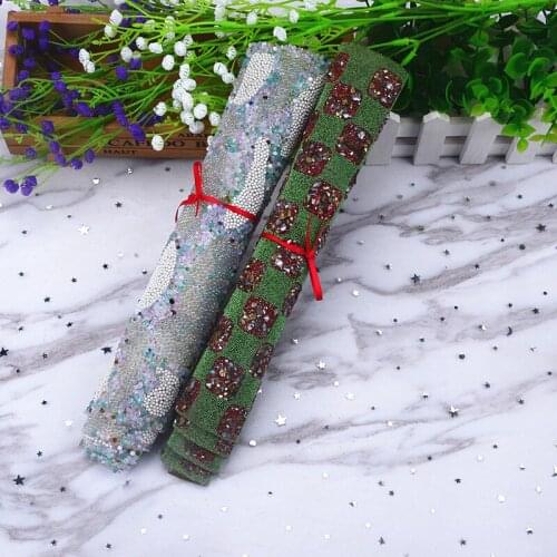 24*40cm/roll crystal Beads Trims Rhinestone Iron On Transfer Design Mesh Strass Crystal stone Roll Wedding Bridal Decoration