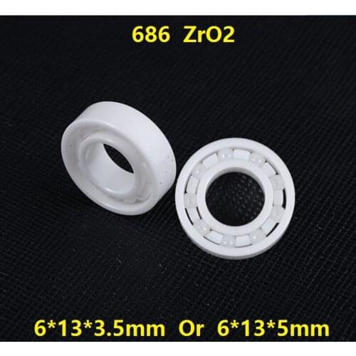 5pcs/10pcs 686 ZrO2 full Ceramic bearing 6x13x3.5 6x13x5 mm Zirconia ceramic deep groove ball bearing 6*13*3.5 6*13*5