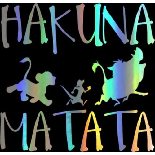Car Sticker 3D 13.8cm*13.3cm HAKUNA MATATA Lion King Simba Sticker On Car Funny Stickers and Decals Vinyl Car Styling