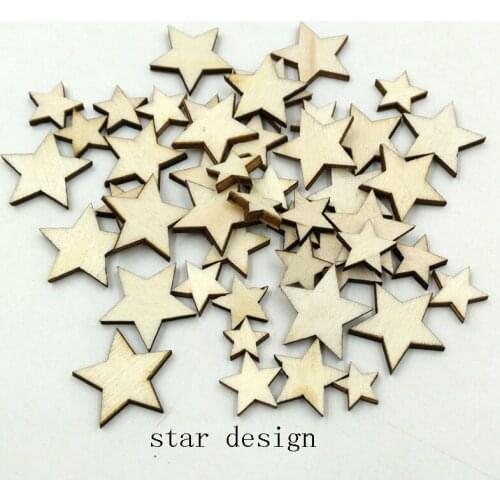 Wooden star mixed 10/12/15/20mm confetti for Craft Wedding Party favor baby shower Decor DIY table crakers scatter sprinkles Wh