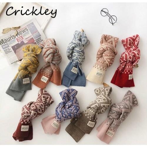 Children Accessories Cotton Knitting Jacquard Weave Kids Toddler Scarf for Boys Girls Wool Warm Soft 1-12 Years Baby Scarves