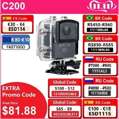 SJCAM M20 Gyro Mini Action Helmet Sports DV Camera 30M Waterproof 4K 24fps 2K 30fps NTK96660 16MP With RAW Format Original M20