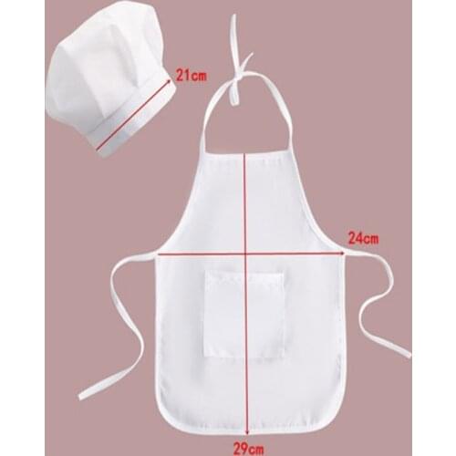 Hot Cute Chef Apron&Hat For Kids Costumes Cotton Blended Chef Baby White Cook Costume Photos Photography Prop Newborn Hat Apron