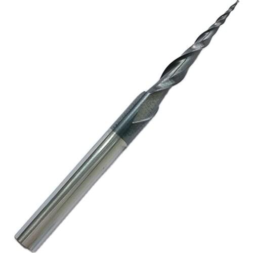 HRC55 R0.25*D4*20.5*50L*2F Tungsten solid carbide Coated Taper Ball Nose End Mills taper and cone endmills