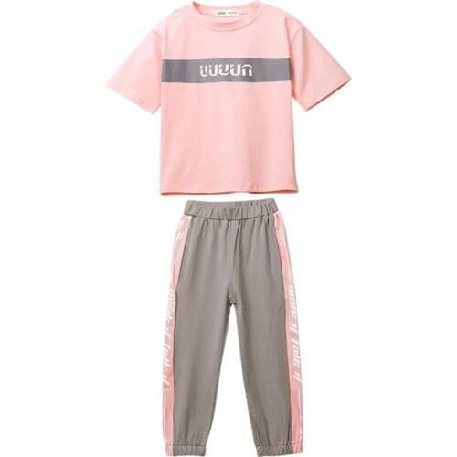 Girls' Summer Clothing Set New Style Western Style Online Celebrity T Shirt +pant Sports Big Kid Sets 4-12 Ages