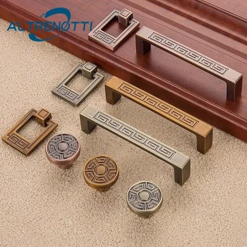 Furniture Cabinet Vintage Ancients Handle Kitchen Cupboard Drawer Dresser Wardrobe Door Pull Zinc Alloy Closet Knob House