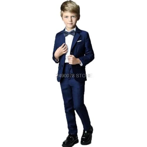 Boys Suits For Weddings Kids Piano Show Performance Costume Enfant Garcon Mariage Jogging Blazer Boys British style Tuxedo
