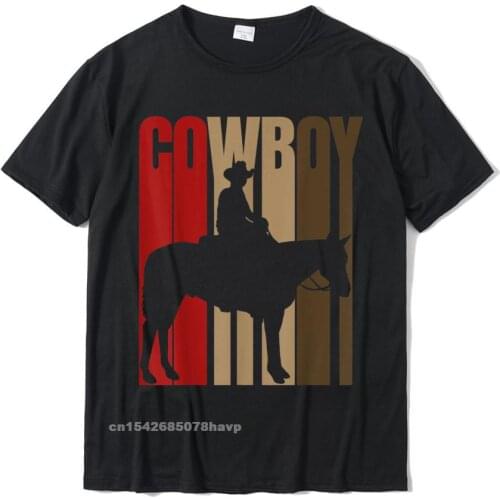 Cowboy Rodeo Cow Horse Yeehaw Novelty Vintage Retro T-Shirt T-Shirt Tshirts Tops & Tees Hip Hop Cotton Design Birthday Youth
