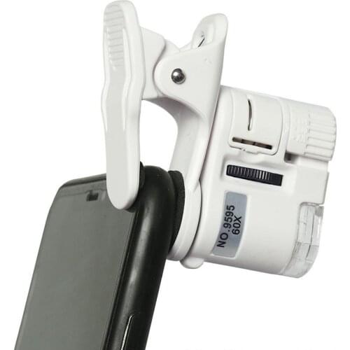 Universal 60X Phone Microscope Zoom Micro Camera Clip Lens w/ LED Light