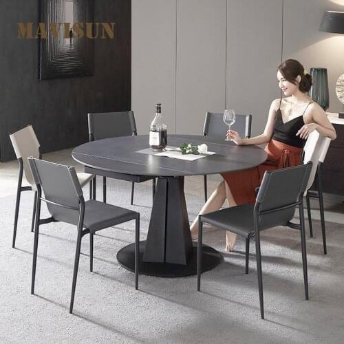 Multifunctional Folding Rock Board Dining Table And Chair Combination Modern Simple Household Dining Table Furniture For Home