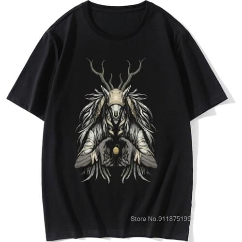 Mens Tops T Shirt The Supplicant Premium Cotton Tshirts Vicar Amelia Bloodborne Scary Harajuku Halloween T Shirt Graphic