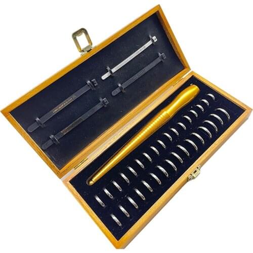 HK Ring Mandrel Stick Finger Gauge Set 1-33 Ring Sizer Measuring Tool Kit for Jewelry Making