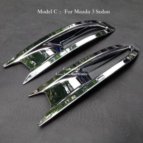 Rear Fog lights cover Trim ABS Chrome For 2014 2015 2016 Mazda 3 Hatchback/Sedan Tail Foglight Lamp Decoration Car Accessories