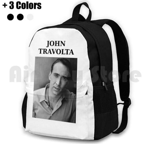 Nicolas Travolta... John Cage... Wtf ? Outdoor Hiking Backpack Waterproof Camping Travel John Travolta Nicolas Cage Funny Wrong
