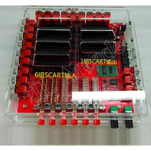 New Version SCART Distributor Converter 6 In 1 Out Suitable for Device with RGBS YCBCR Picture Position Adjust for Color Monitor