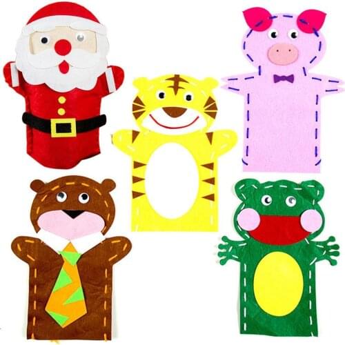 Children DIY Handmade Cloth Puppets Free Cutting Paste Sewing Home Xmas Decoration Kid Puzzles Educational Toys