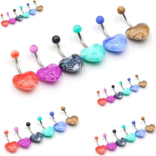 Acrylic Stainless Steel Sexy Belly Bars Body Piercing Button Ring Navel Barbell Jewerly Nose Ring Lip Eyebrow Piercings Jewelry