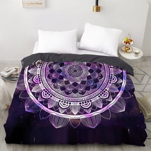 3D Duvet cover Quilt/Blanket/Comfortable Case Luxury Bedding 135 140x200 150x200 200x220 for Home Nordic mandala purple