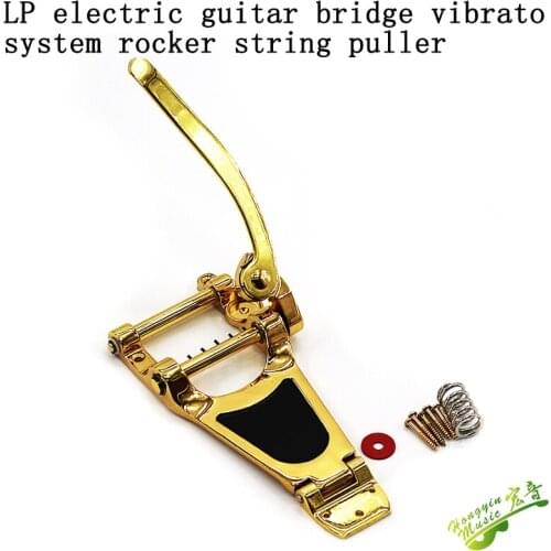 Jazz LP electric guitar Bridge vibrato system rocker string puller half hollow jazz hollow gold metal