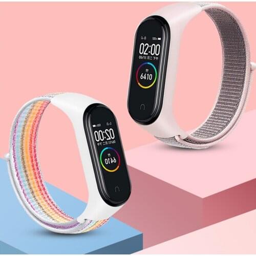 Nylon Replacement Wristband For Mi Band 4 3 Breathable Strap Bracelet Summer Sport Loop For Xiaomi Smartwatch Accessories