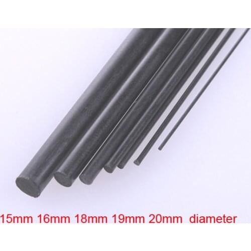 15mm 16mm 18mm 19mm 20mm carbon fiber bar Solid Carbon fibre rod diy model airplane stiffener Graphite Shaft 3D printer roller