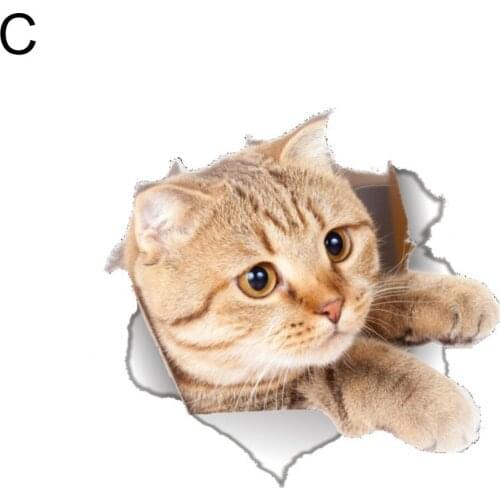 Three-dimensional Cute Cat Dog Pattern Toilet Lid Cover Decal Removable Wall Art Sticker Bathroom Toilet Home Decor