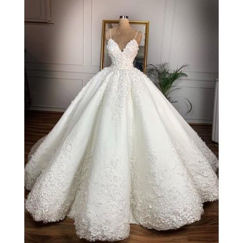Vintage Lace Wedding Dresses 3D Flower Sexy V Neck Spaghetti Strap Bridal Gowns Lace Up Plus Size Wedding Dress платье robes de