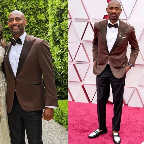 Vintage Grooms Tuxedos Custom Made Peaked Lapel Patchwork Suits One Button Formal Wedding Groomsmen Party Prom 2 Pieces Set