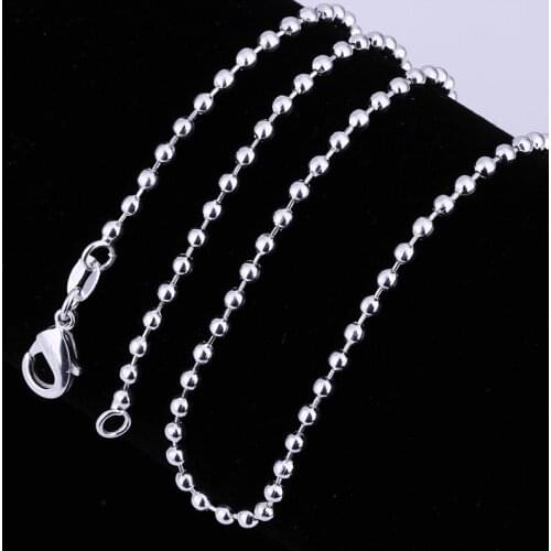 Bestseller Classic 925 Sterling Silver Jewelry 2mm Wide Beaded Chain Ladies DIY Accessories Free Shipping Express Delivery