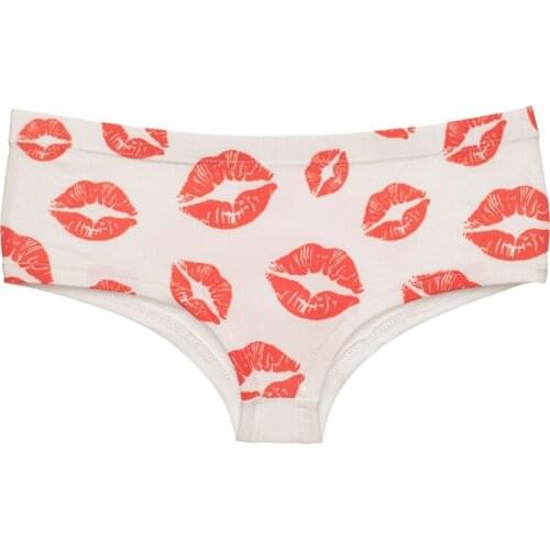 Ladies Letter Printed Panties Kiss Underwear Garments Women Mid Size Seamless Sexy Panties Briefs Low-Waisted Breathable Panties