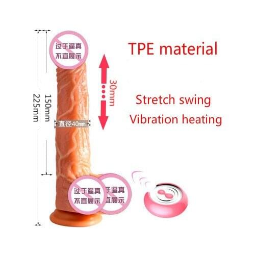 Female Masturbation Device Simulation Penis Heating Charging Telescopic Vibration Fake Penis Adult Erotic Sex Products Sex Toys