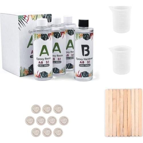 1 Set 1000g Crystal Clear Epoxy Resin AB Glue Kit High Adhesive 3:1 1:1 AB UV Epoxy Glue For DIY Resin Jewelry Making Accessorie